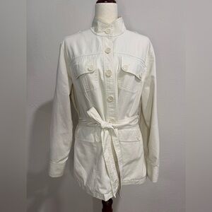 Jones New York Sport Women's Cream Belted Jacket Size 1X